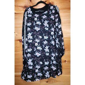 Love Reign Plus Size XXL Long Sleeve Floral Dress Stripe Sleeve Flowy Loose